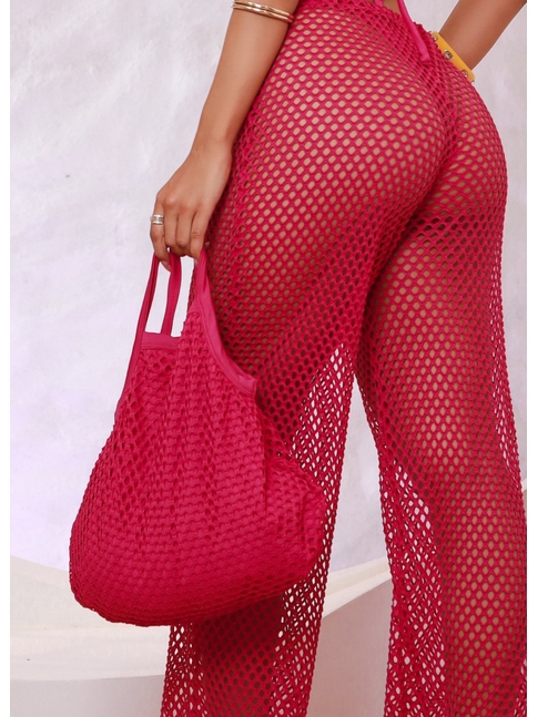 BOLSA SACOLA NA TELA ARRASTÃO ROSA COMB A06