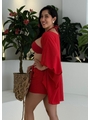 SAÍDA DE PRAIA KIMONO COM SHORT SAIA SEDINHA VERMELHA COLEÇÃO CALIENTE - 2