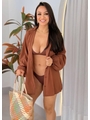 SAÍDA DE PRAIA CAMISA NA SEDINHA MARROM REP4361 - 1