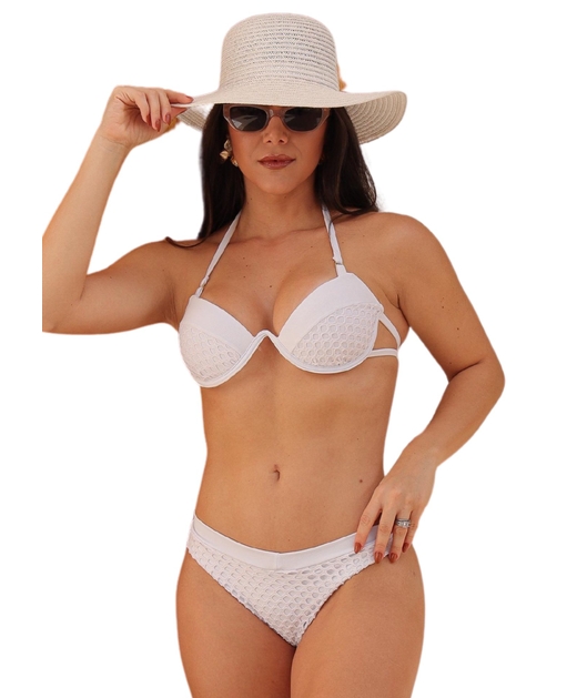 BIQUÍNI ARO INTEIRO ARRASTÃO CALCINHA ASA DELTA BRANCO COLEÇÃO OCEAN COMB 25