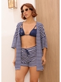 SAÍDA DE PRAIA KIMONO COM SHORT AZUL MARINHO 1410 - 1