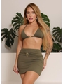 SAÍDA DE PRAIA MINI SAIA ORGANIC VERDE MILITAR COLEÇÃO ALTO VERÃO - 1