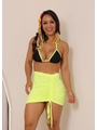 SAÍDA DE PRAIA MINI SAIA GRINGA VERDE NEON COLEÇÃO ESQUENTA FOLIA L892 - 1