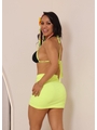 SAÍDA DE PRAIA MINI SAIA GRINGA VERDE NEON COLEÇÃO ESQUENTA FOLIA L892 - 2