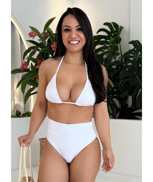 BIQUÍNI CORTININHA CALCINHA TALA BRANCO COLEÇÃO CALIENTE