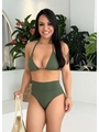 BIQUÍNI CORTININHA CALCINHA TALA VERDE MILITAR COLEÇÃO CALIENTE - 1