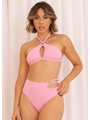 BIQUÍNI TOP FRENTE ÚNICA CALCINHA ALTA ROSA COLEÇÃO MARÉ FASHION - GG - 1