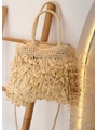 BOLSA DE PALHA OFF WHITE COM TEXTURA ORGANIC - 1