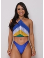 BIQUÍNI CROPPED CROCHÊ CALCINHA ASA DELTA AZUL BIC COLEÇÃO BRASIL RAIZ - 1