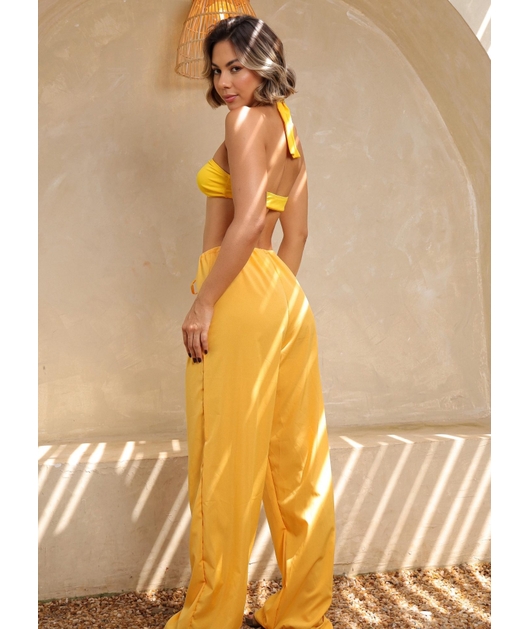 SAÍDA DE PRAIA CALÇA NA SEDINHA AMARELO COLEÇÃO LUZES