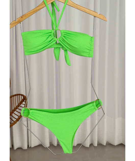 BIQUÍNI TOP ARGOLA CALCINHA TRADICIONAL VERDE NEON COLEÇÃO NEON COMB A10