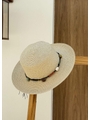 CHAPÉU DE PALHA PEDRAS RÚSTICA OFF WHITE - 1