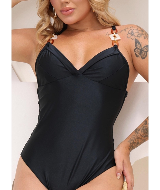 MAIÔ ELOS DECOTE V PRETO COLEÇÃO MAREIA