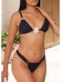 BIQUÍNI CORTININHA FLOR CALCINHA RECORTE PRETO COLEÇÃO BEACH GLAM - 3