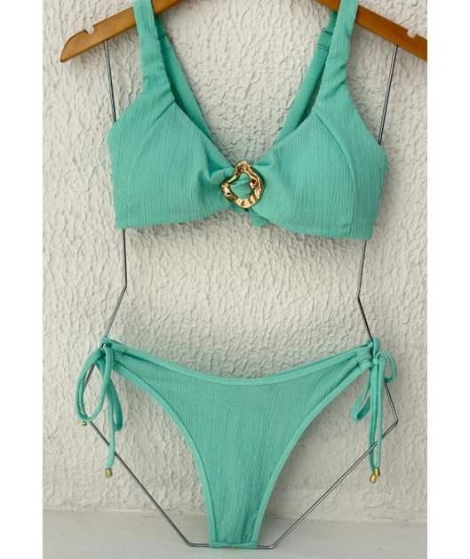 BIQUÍNI TOP ORGANIC CALCINHA DE AMARRAR VERDE ÁGUA COLEÇÃO ÁCQUA