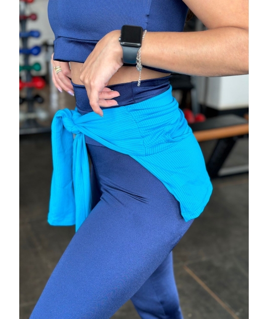 CROPED FIT SPORT MANGA LONGA TAPA BUMBUM AZUL