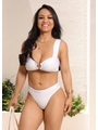 BIQUÍNI TOP ARGOLA CALCINHA ASA DELTA BRANCO COLEÇÃO VERANEIO - 1