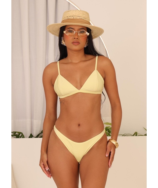 BIQUÍNI REGULADOR CALCINHA EMPINA BUMBUM AMARELO CLARO COLEÇÃO BASIC