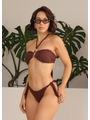 BIQUÍNI TOP ARGOLA CALCINHA DE AMARRAR MARROM COLEÇÃO ATLÂNTICA - 1