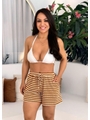 SAÍDA DE PRAIA SHORT LISTRA CARAMELO - 1