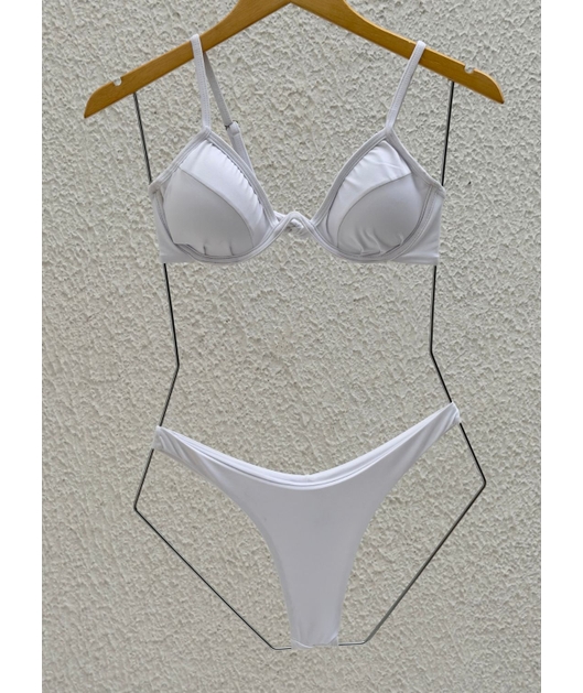 BIQUÍNI ARO INTEIRO CALCINHA ASA DELTA BRANCO COLEÇÃO PUNTA CANA gih2