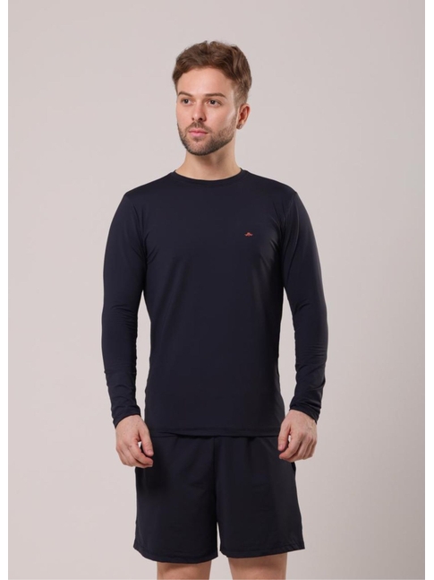 CONJUNTO MASCULINO DE PROTEÇÃO UV CAMISA COM SHORT PRETO