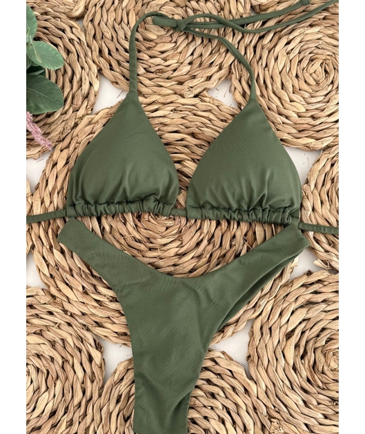 BIQUÍNI CORTININHA CALCINHA ASA DELTA VERDE MILITAR COLEÇÃO CALIENTE 0104