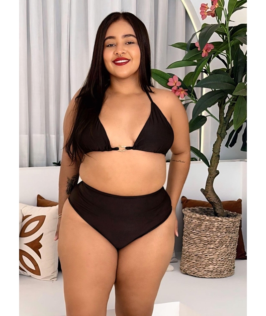 BIQUÍNI CORTININHA ORGANIC CALCINHA TALA PRETO - GG