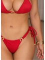 BIQUÍNI CORTININHA FLOR CALCINHA DE AMARRAR VERMELHO COLEÇÃO SOLARE - 3