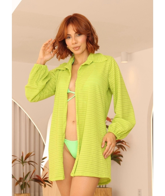 SAÍDA DE PRAIA CAMISA VERDE COLEÇÃO COLOR BEACH