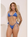 BIQUÍNI CORTININHA CALCINHA DE AMARRAR AZUL COLEÇÃO PÉROLA - 1