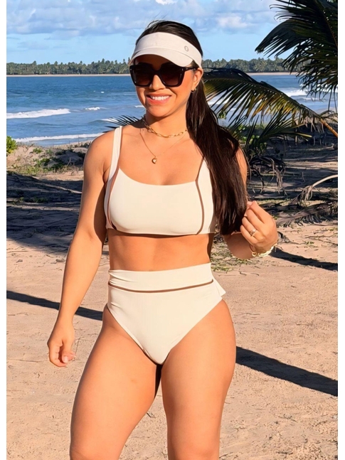 BIQUÍNI TOP CALCINHA TALA OFF WHITE COLEÇÃO CARIBENHA