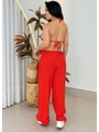 SAÍDA DE PRAIA CALÇA NO CHIFFON VERMELHO CAQUI - 2