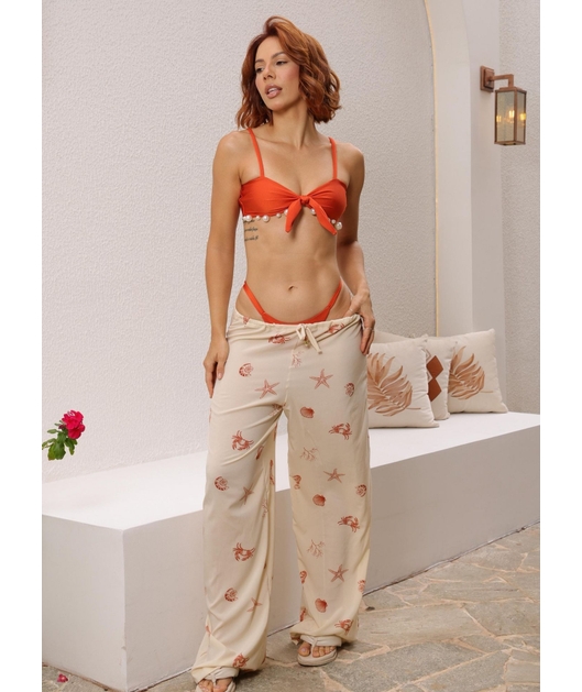 SAÍDA DE PRAIA CALÇA NA SEDINHA NUDE COLEÇÃO FUNDO DO MAR